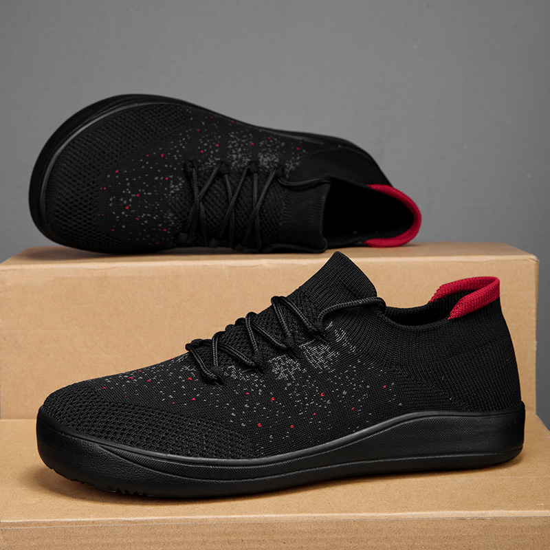 Knit Fabric Lace Up Sneakers - Sepatu Kasual Pria Baru, Sepatu Olahraga