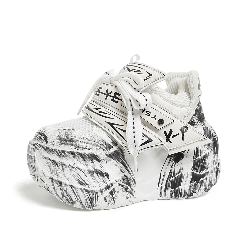 Breathable Mesh Athletic Shoes - Lovely sepatu kets wedge kasual wanita,