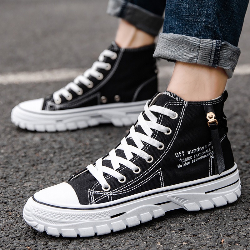 Breathable Mesh Athletic Shoes - Sepatu Pria Sepatu Kanvas High-Top 2026