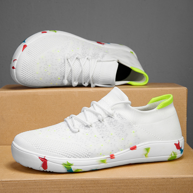 Sepatu Kasual Pria Baru, Sepat - Knit Fabric Lace Up Sneakers ulasan dan harga