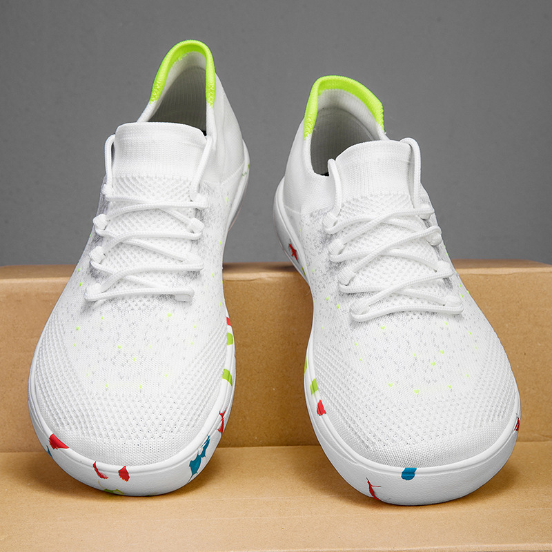 Sepatu Kasual Pria Baru, Sepat - Knit Fabric Lace Up Sneakers ulasan dan harga
