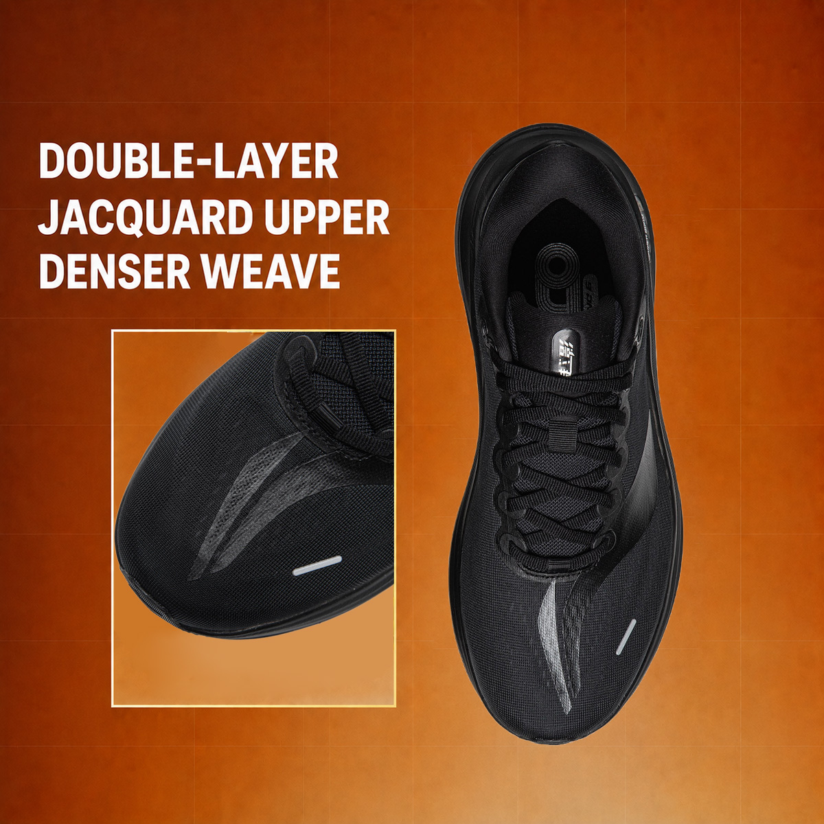 Li-Ning Sepatu Lari Bantalan O - Reflective Night Running Shoes ulasan dan harga