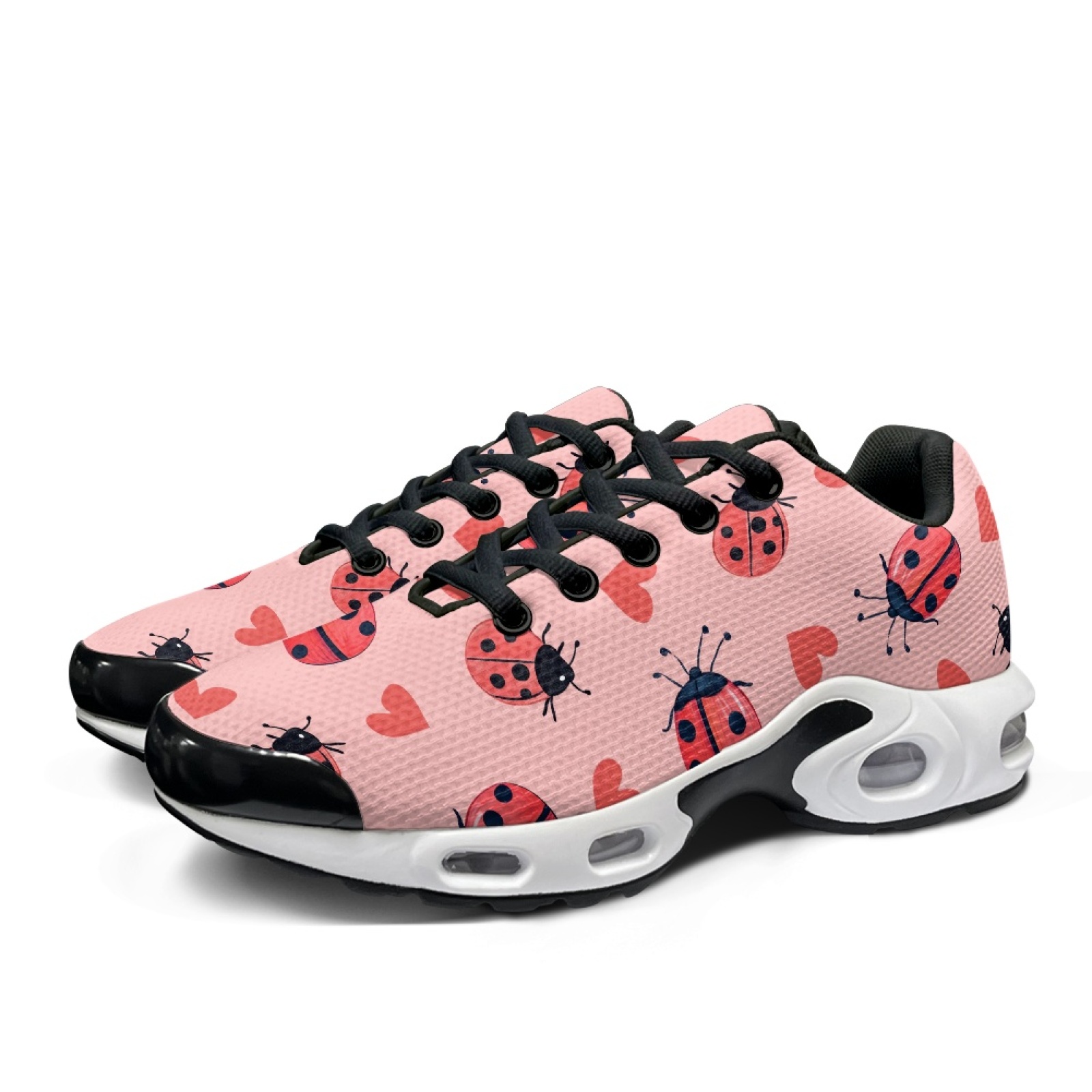 PENSTROLL Ladybug Heart Fashio - Knit Fabric Lace Up Sneakers ulasan dan harga