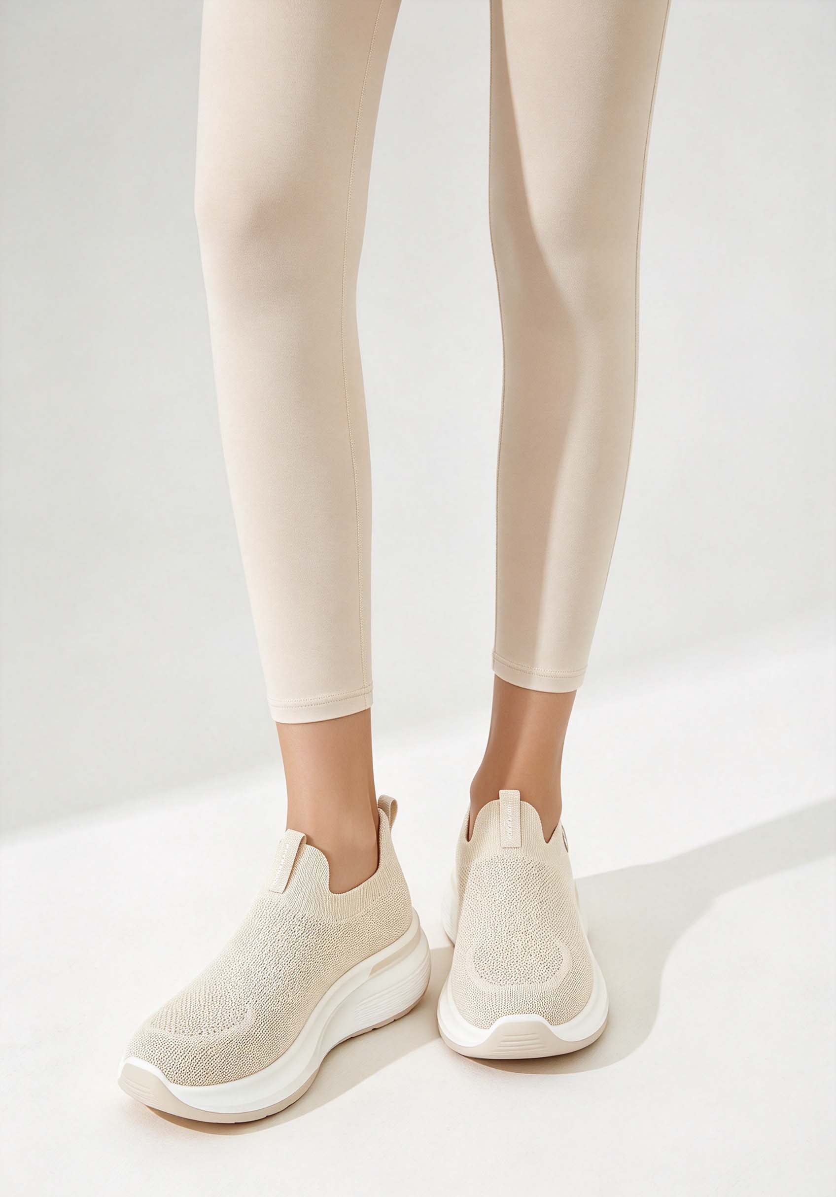 Sepatu Kasual Wanita dengan So - Knit Fabric Lace Up Sneakers ulasan dan harga